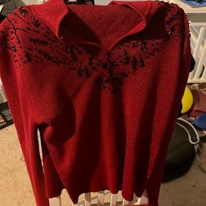 Red detailed shirt